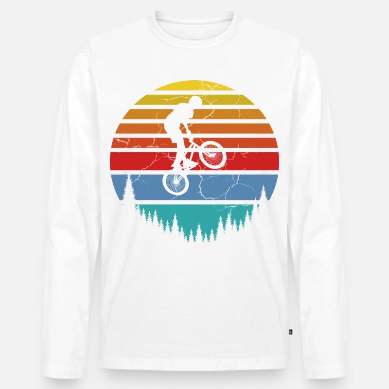 Fahrradfahrer, Biker - Männer Premium Bio Langarmshirt - Weiß