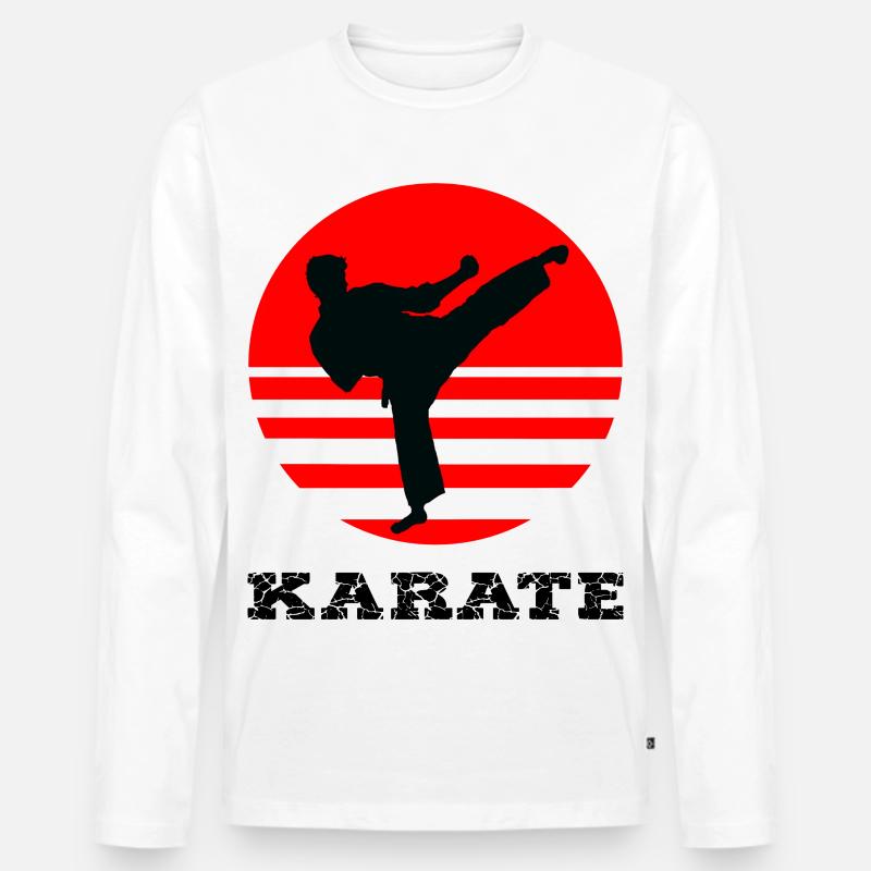 Karate - Männer Premium Bio Langarmshirt - Weiß