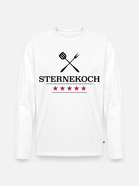Sternekoch - Männer Premium Bio Langarmshirt - Weiß