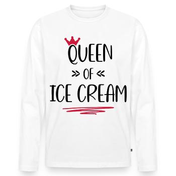 Crème glacée - T-shirt manches longues Premium bio Homme - blanc - Devant - Nico (187cm)