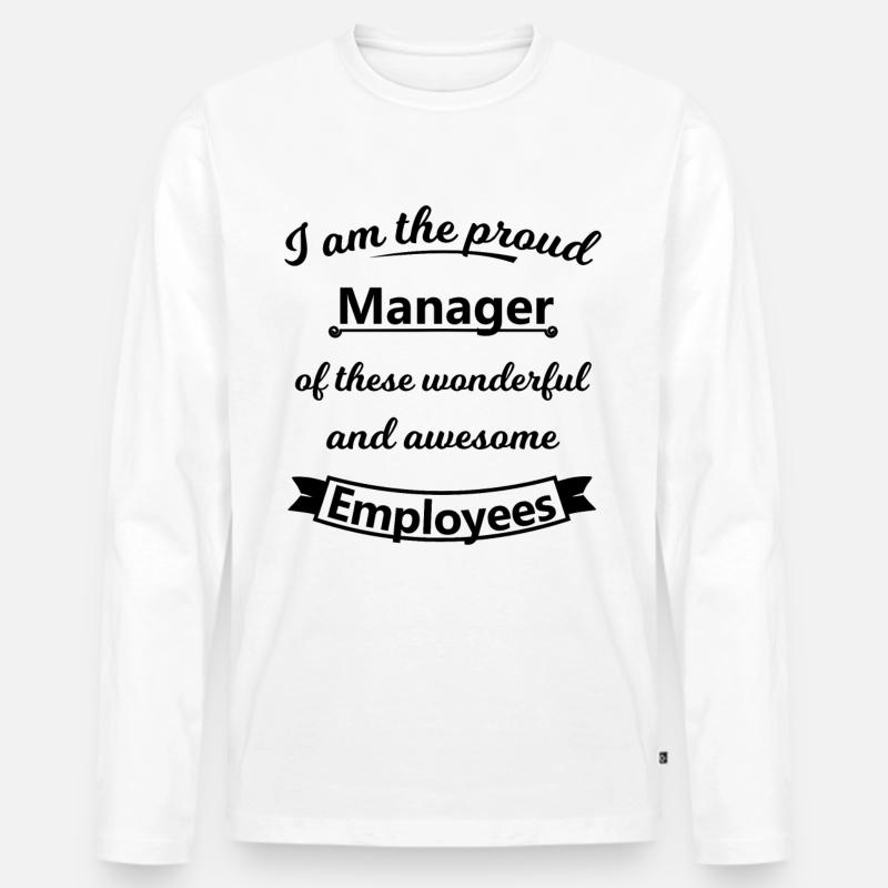 Manager - Männer Premium Bio Langarmshirt - Weiß