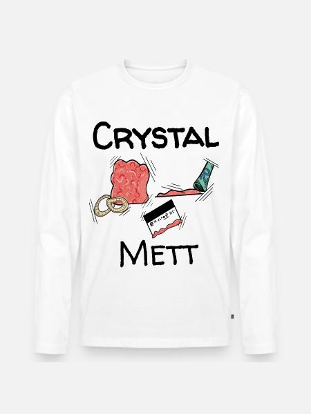Mett - Crystal Mett - Männer Premium Bio Langarmshirt - Weiß