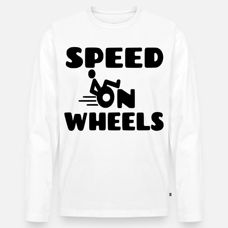 Geschwindigkeit auf Rädern, Rennrollstuhlfahrer * - Männer Premium Bio Langarmshirt - Weiß