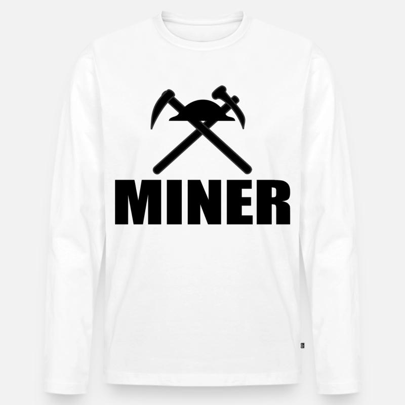 Bergmann - Männer Premium Bio Langarmshirt - Weiß