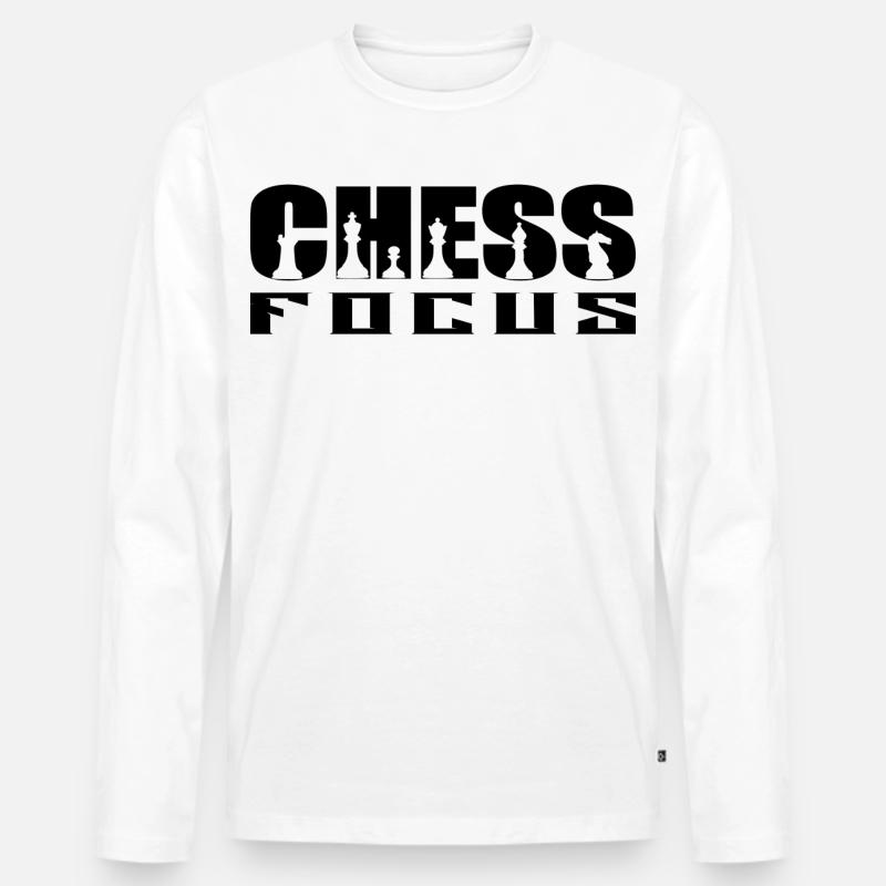 Chess Focus - Männer Premium Bio Langarmshirt - Weiß