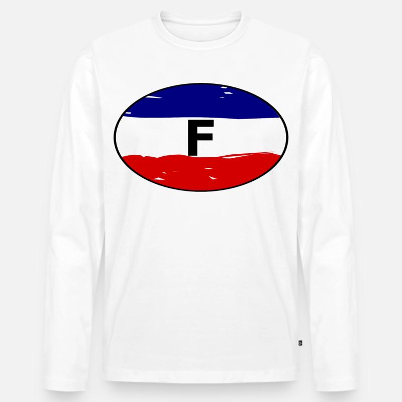 Frankreich Autoaufkleber - Männer Premium Bio Langarmshirt - Weiß
