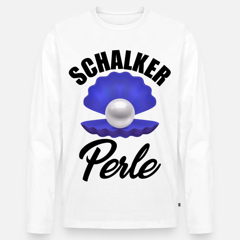 Ruhrpott Gelsenkirchen Perle - Männer Premium Bio Langarmshirt - Weiß