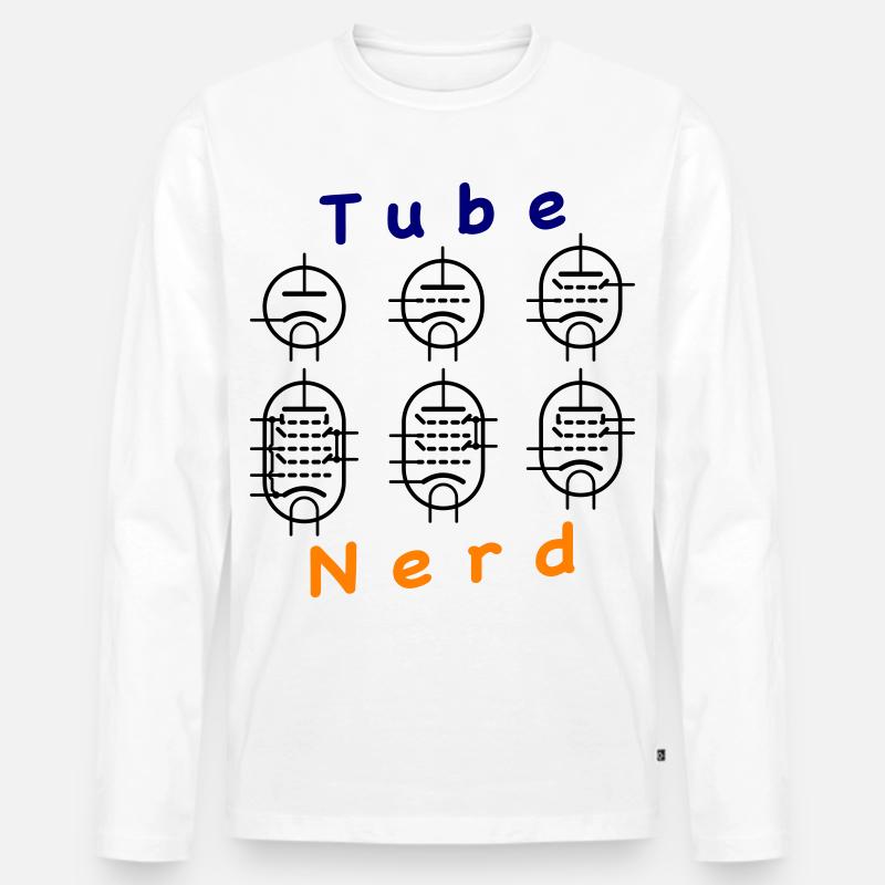 Vacuum Tube Nerd - Männer Premium Bio Langarmshirt - Weiß
