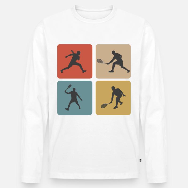 Squash Sport Design - Männer Premium Bio Langarmshirt - Weiß