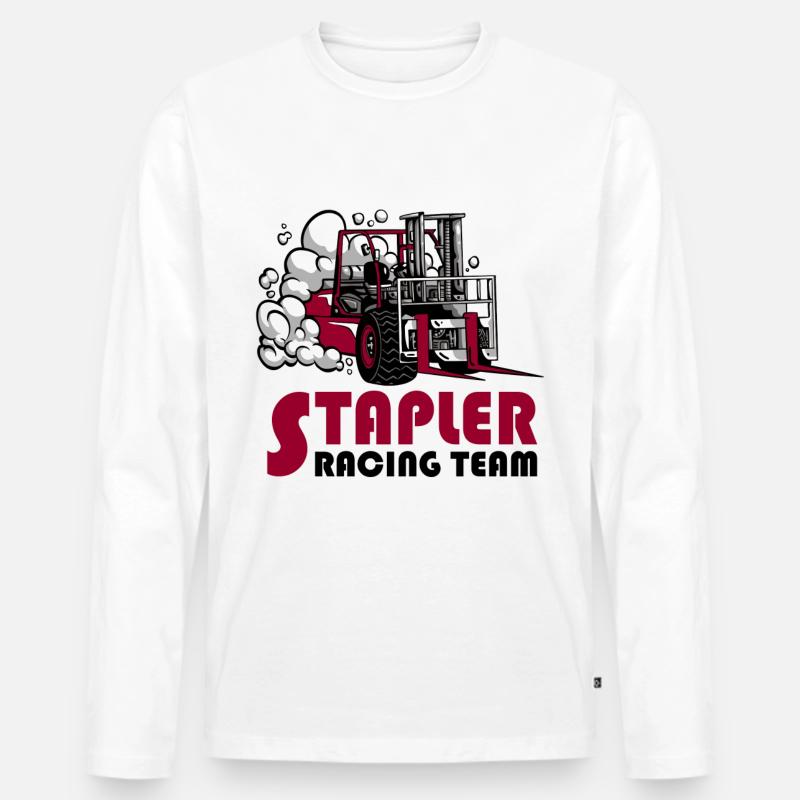 Stapler Racing Team - Männer Premium Bio Langarmshirt - Weiß
