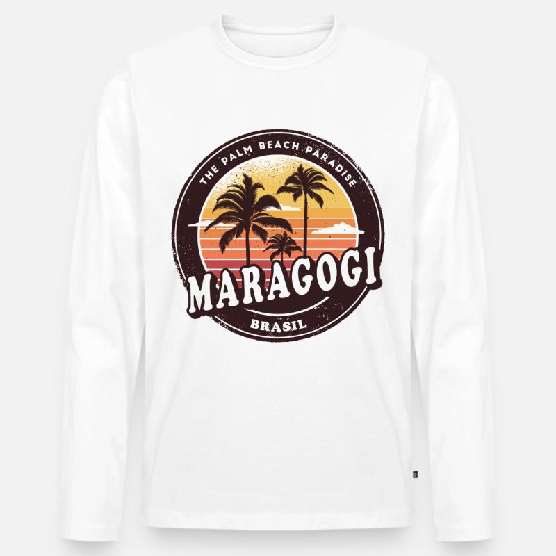 Maragogi Brasilien Beach Design - Männer Premium Bio Langarmshirt - Weiß