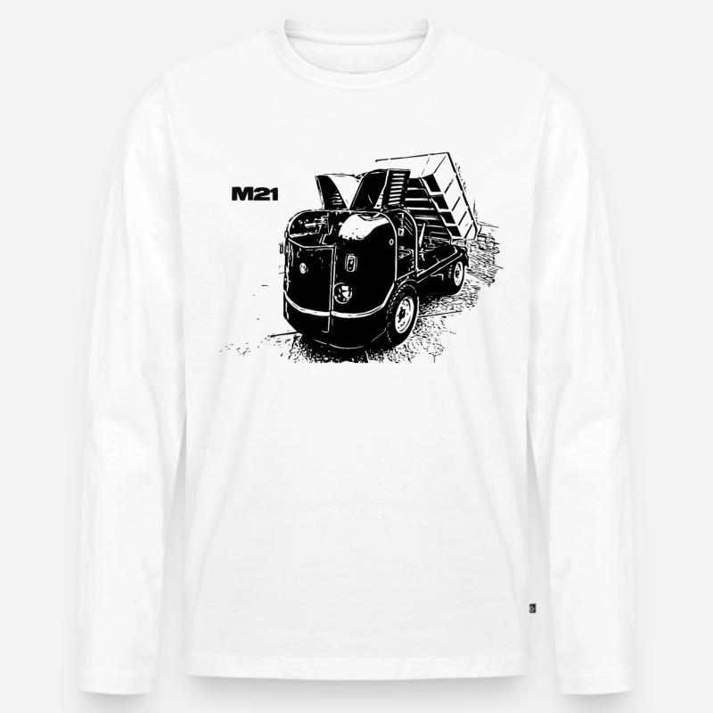 Multicar M21 - Männer Premium Bio Langarmshirt - Weiß