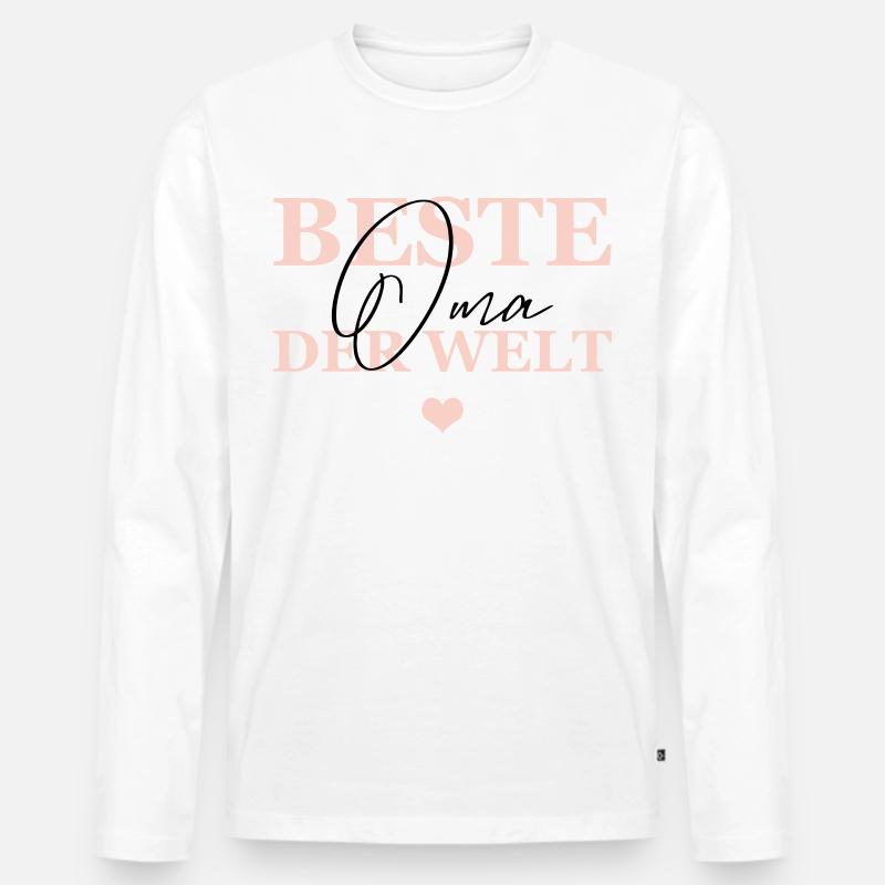 Beste Oma Der Welt - Männer Premium Bio Langarmshirt - Weiß