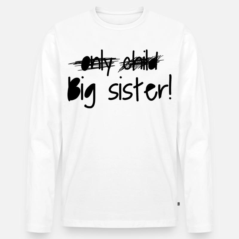 Große Schwester - Männer Premium Bio Langarmshirt - Weiß