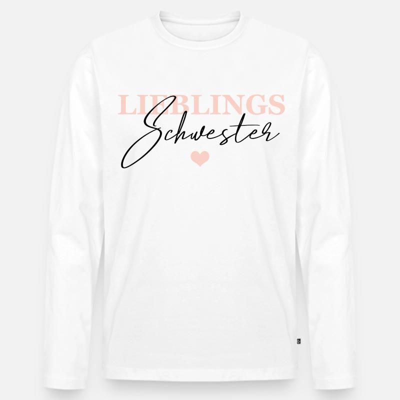 Lieblings Schwester - Männer Premium Bio Langarmshirt - Weiß