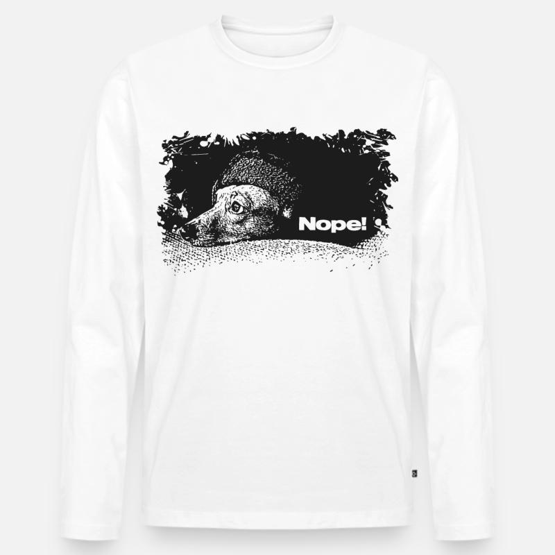 Nope - Heute nicht - Männer Premium Bio Langarmshirt - Weiß