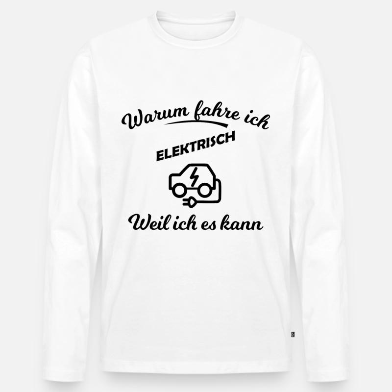 Elektrische Autos - Männer Premium Bio Langarmshirt - Weiß