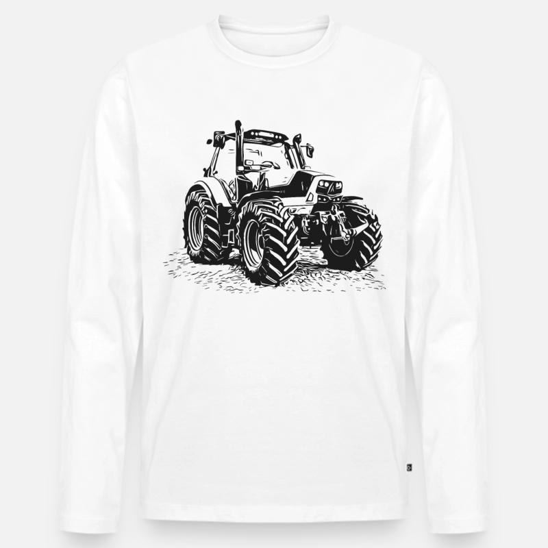 Traktor - Männer Premium Bio Langarmshirt - Weiß