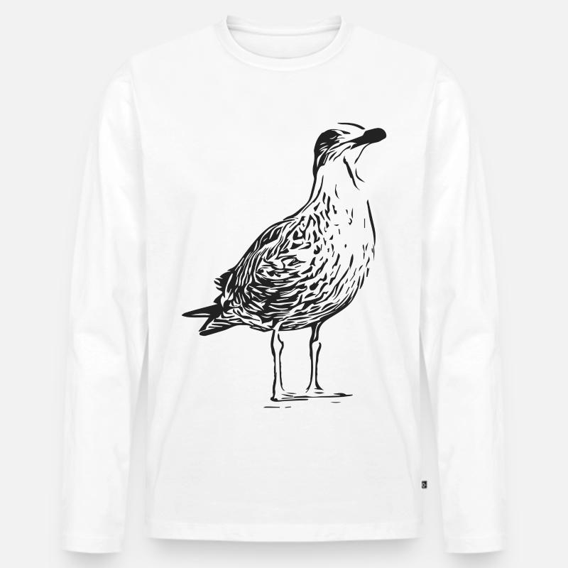 Eine Schöne Möwe - Männer Premium Bio Langarmshirt - Weiß