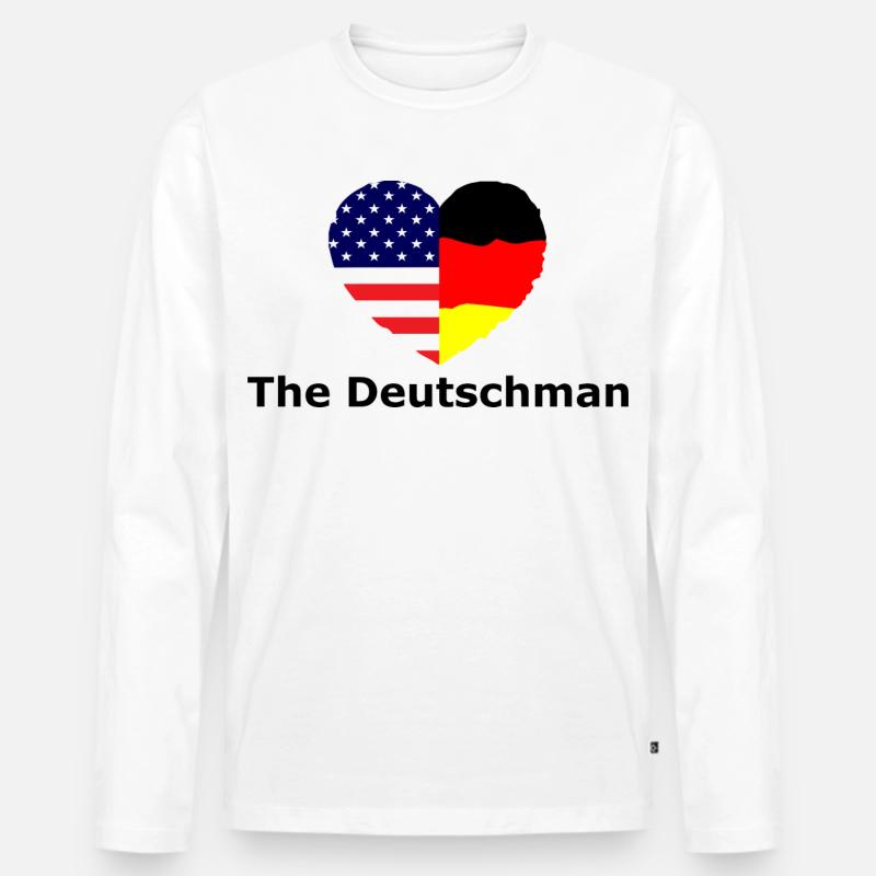 Der Deutschmann - Männer Premium Bio Langarmshirt - Weiß
