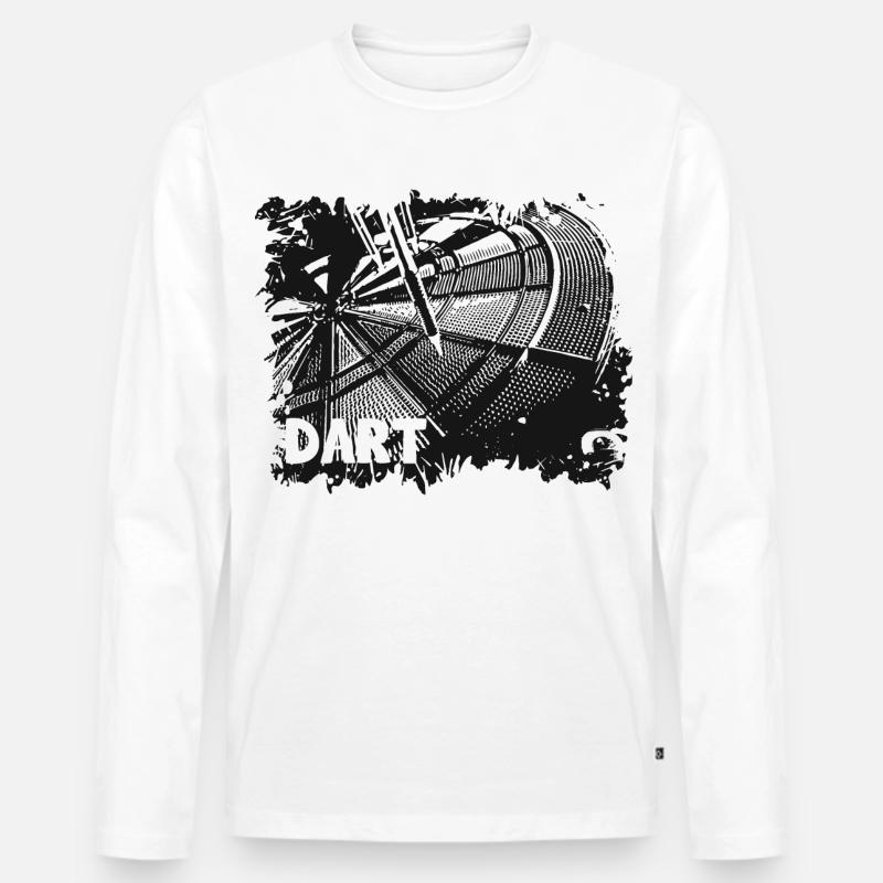 Dartscheibe - Dart - Dartpfeile - Männer Premium Bio Langarmshirt - Weiß