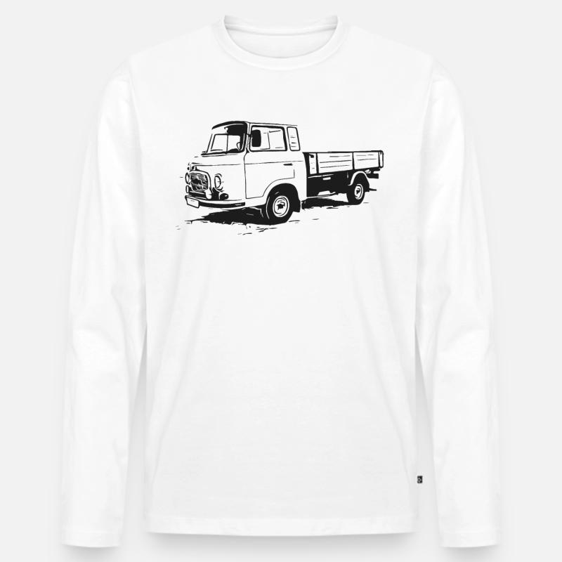 Barkas Pritsche - Pritschenwagen - Männer Premium Bio Langarmshirt - Weiß