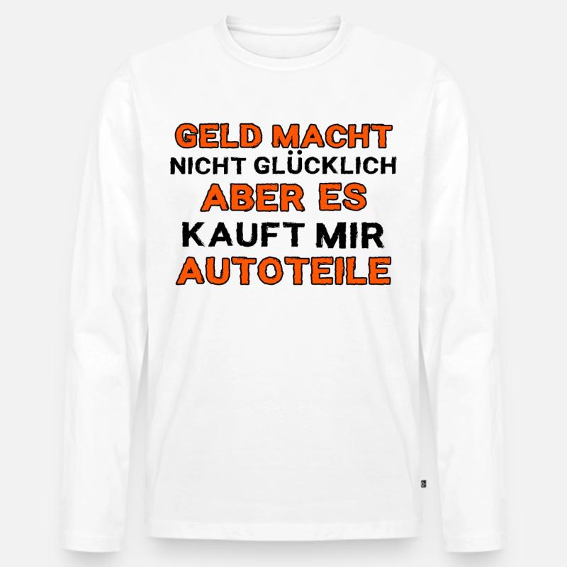 Auto Humorvoll Statement Autofahrer Mechaniker - Männer Premium Bio Langarmshirt - Weiß