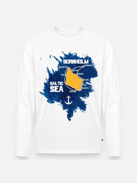 Bornholm Baltic Sea - Men's Premium Organic Long Sleeve Shirt - white