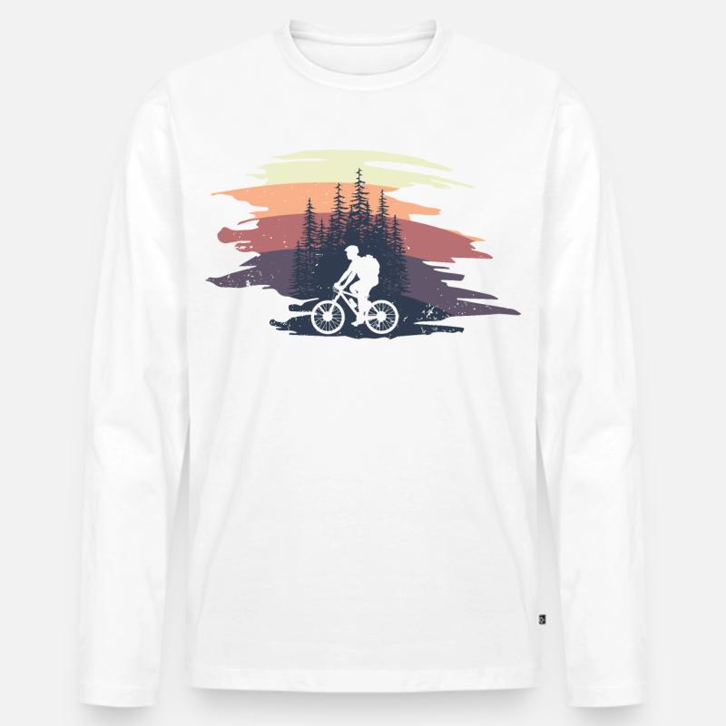 Mountainker im Wald - Männer Premium Bio Langarmshirt - Weiß