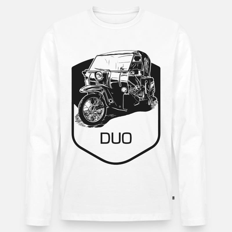 Krause Duo - Männer Premium Bio Langarmshirt - Weiß