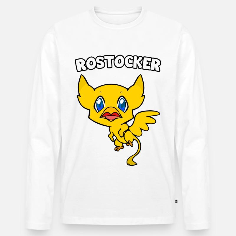 Rostocker Baby Greif - Männer Premium Bio Langarmshirt - Weiß