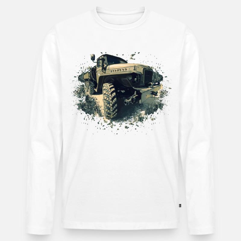 Ural 375 - Männer Premium Bio Langarmshirt - Weiß