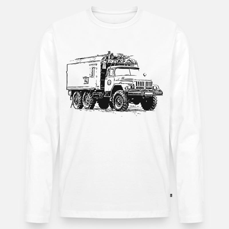 ZIL 131 KO - Männer Premium Bio Langarmshirt - Weiß