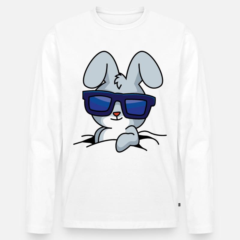 Cooler Hase - Männer Premium Bio Langarmshirt - Weiß