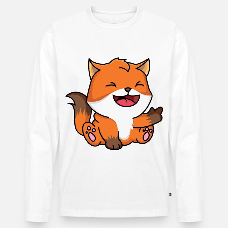 Fuchs Baby - Männer Premium Bio Langarmshirt - Weiß