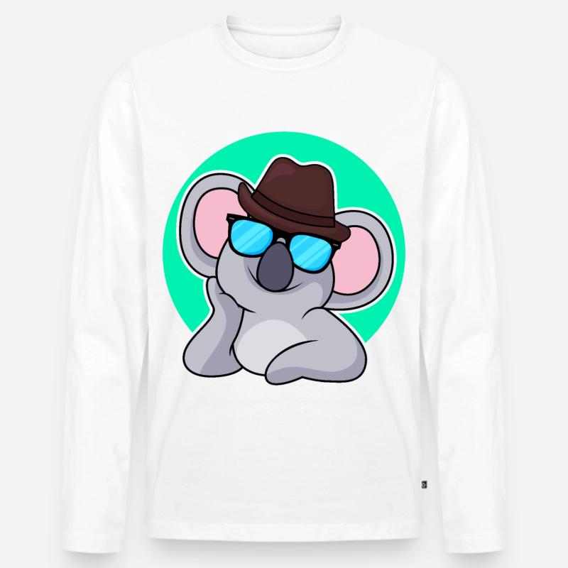 Lustiger Koala Bär - Männer Premium Bio Langarmshirt - Weiß