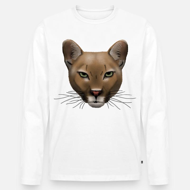 Cougar R6Z - Männer Premium Bio Langarmshirt - Weiß