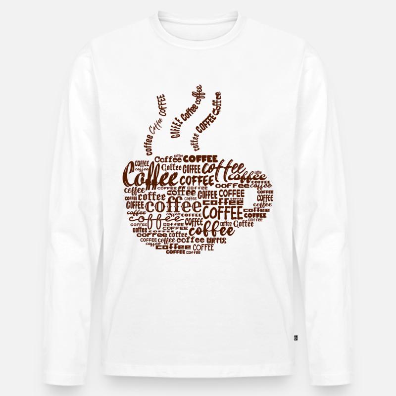 Kaffeetasse Kaffee Kaffeetrinker Kaffeeliebhaber - Männer Premium Bio Langarmshirt - Weiß