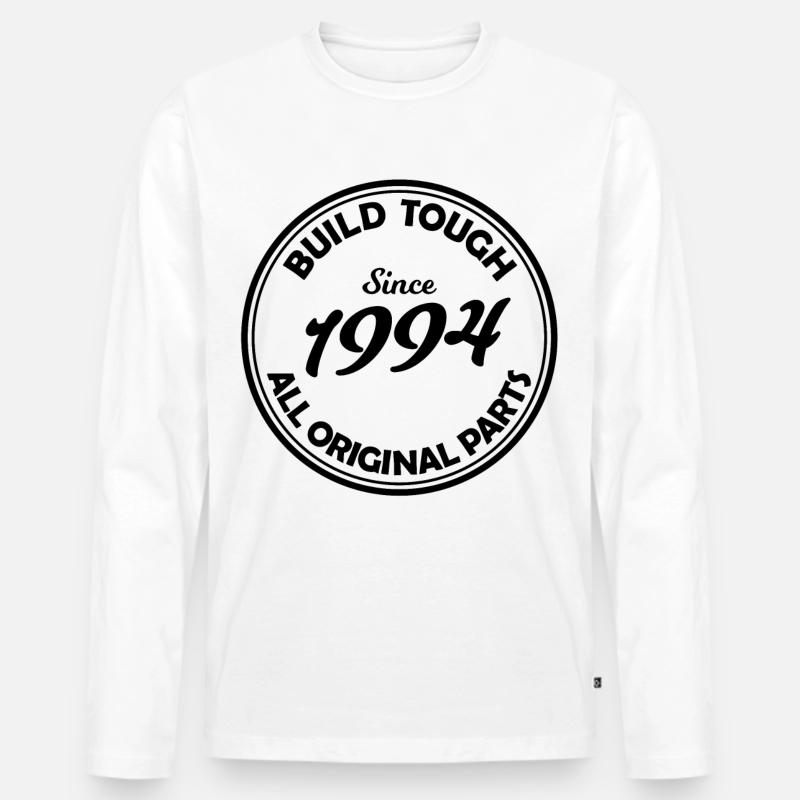 Geboren in 1994 - Männer Premium Bio Langarmshirt - Weiß