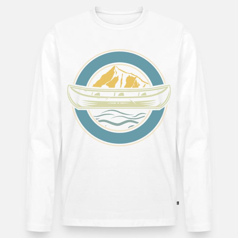 Kanu Kanut Kanutin Kanufahrer - Männer Premium Bio Langarmshirt - Weiß