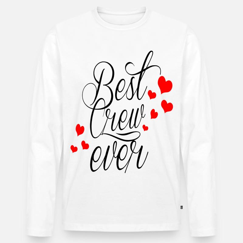 BEST CREW EVER - Männer Premium Bio Langarmshirt - Weiß
