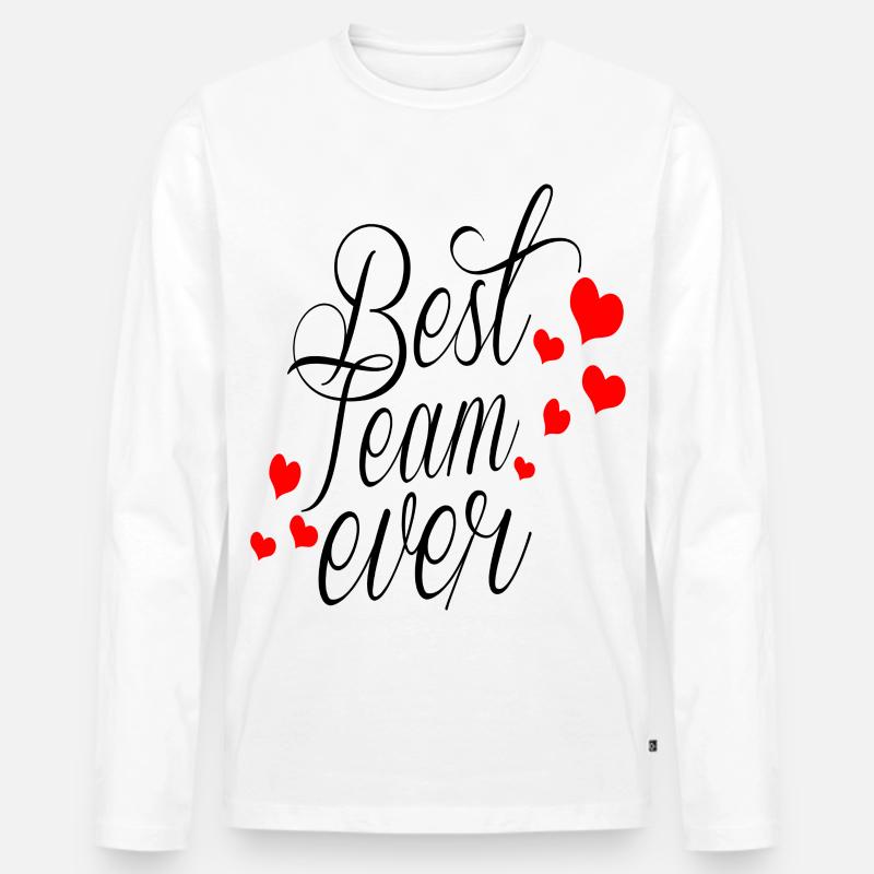 Best Team Ever! - Männer Premium Bio Langarmshirt - Weiß