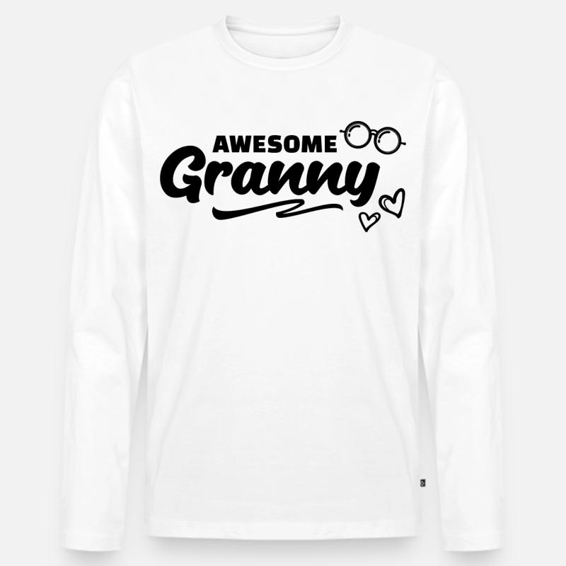 Brille Oma Großmutter Statement Alles Gute - Männer Premium Bio Langarmshirt - Weiß
