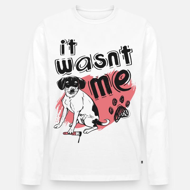 Ich war es nicht - Männer Premium Bio Langarmshirt - Weiß