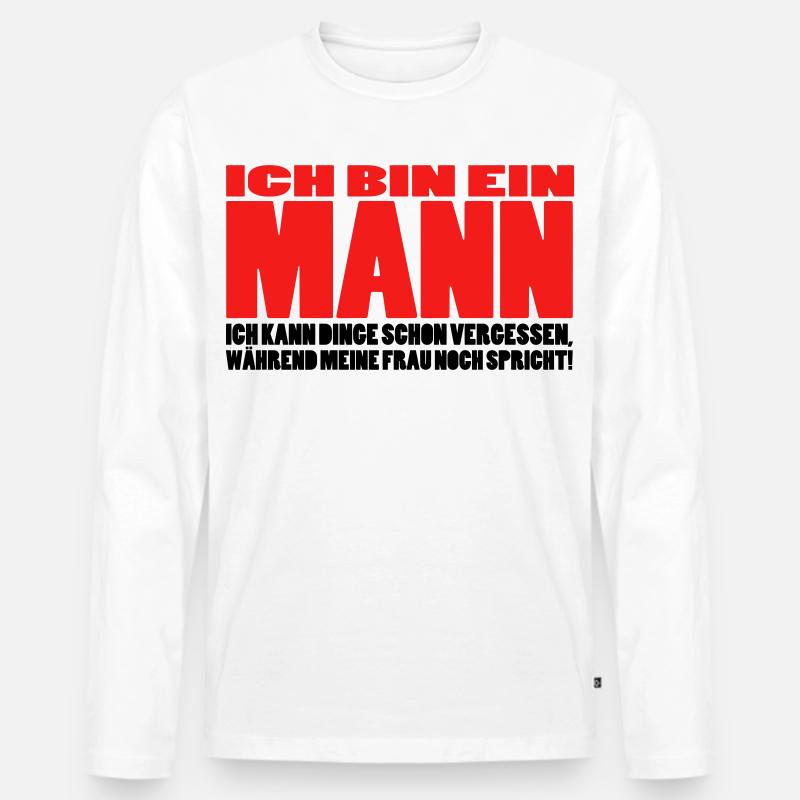 mann spruch witzig männer ehemann ehe - Männer Premium Bio Langarmshirt - Weiß