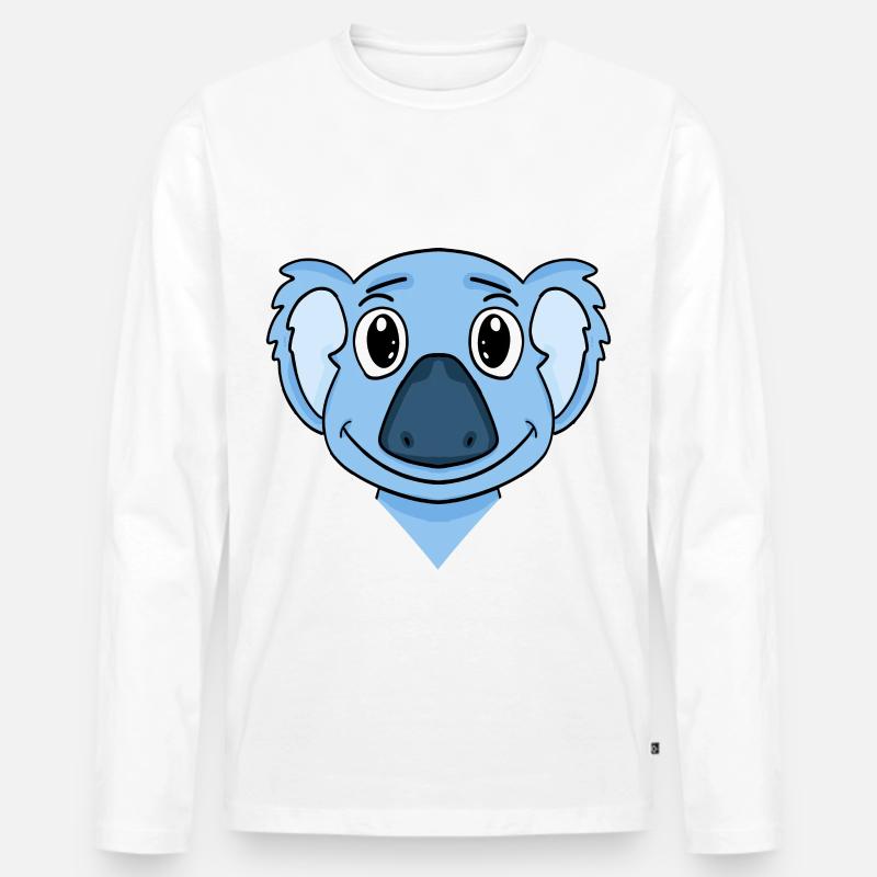 Koala - Männer Premium Bio Langarmshirt - Weiß
