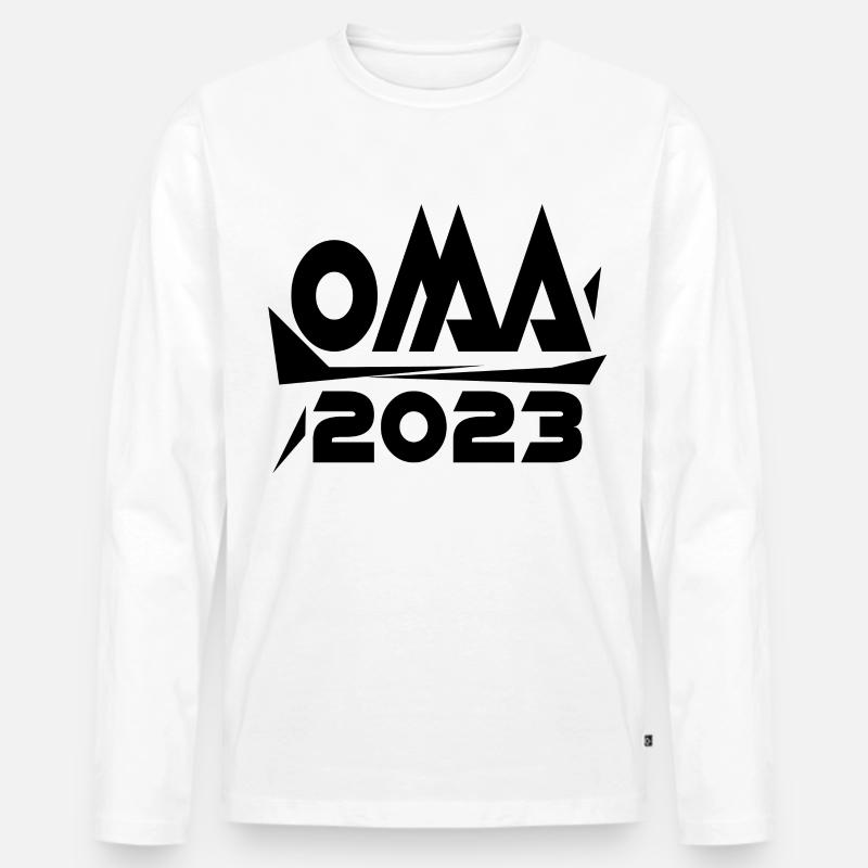 Großmutter 2023 - Oma Geschenk - Männer Premium Bio Langarmshirt - Weiß