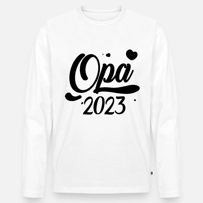 Opa 2023 loading - Männer Premium Bio Langarmshirt - Weiß