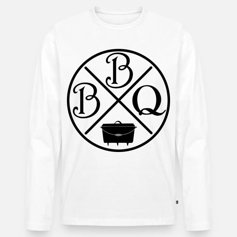 BBQ Dutchoven - Männer Premium Bio Langarmshirt - Weiß