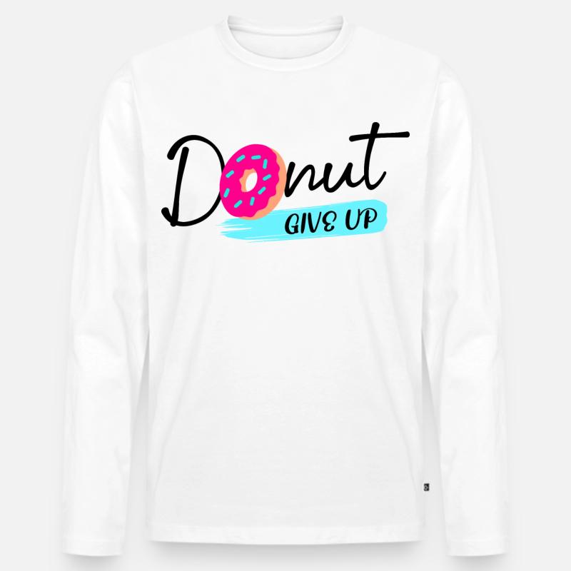 Donut Süßigkeiten Statement Naschen Lecker - Männer Premium Bio Langarmshirt - Weiß